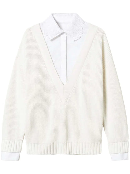 Shirt-Detail Sweater
