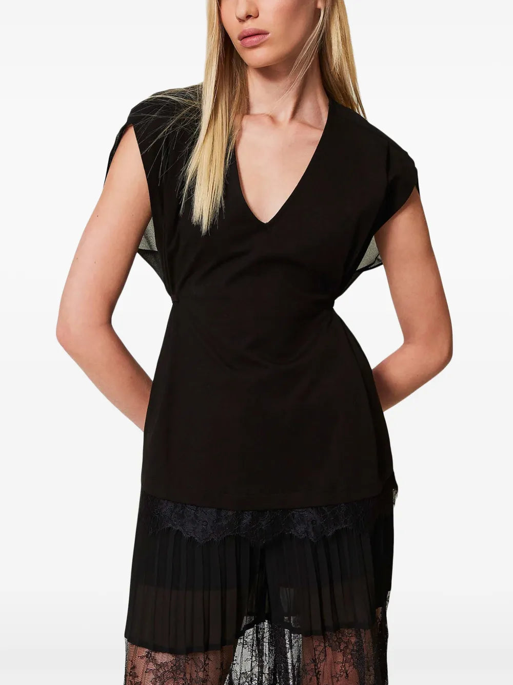 Pleated Lace Top