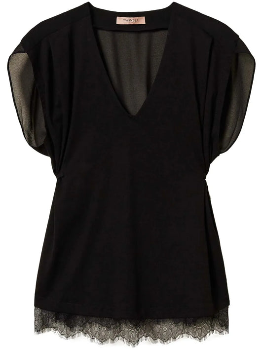 Pleated Lace Top