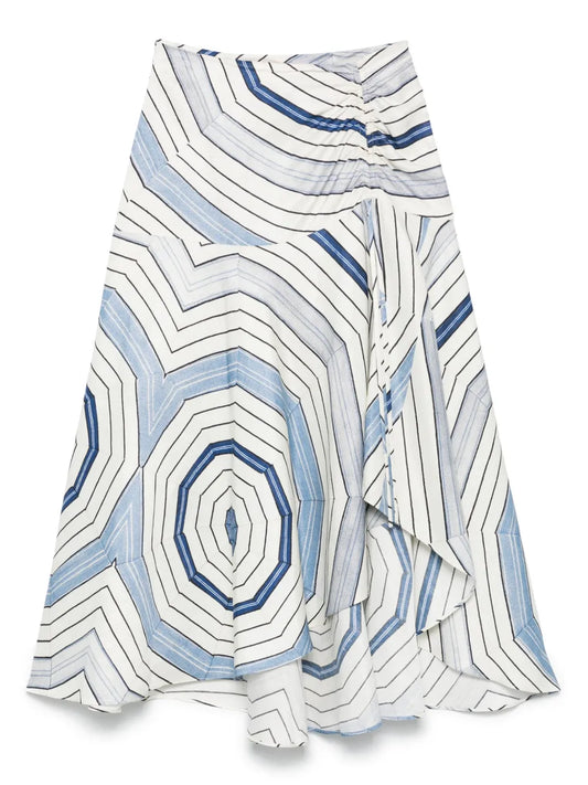 Spider-Web Print Midi Skirt