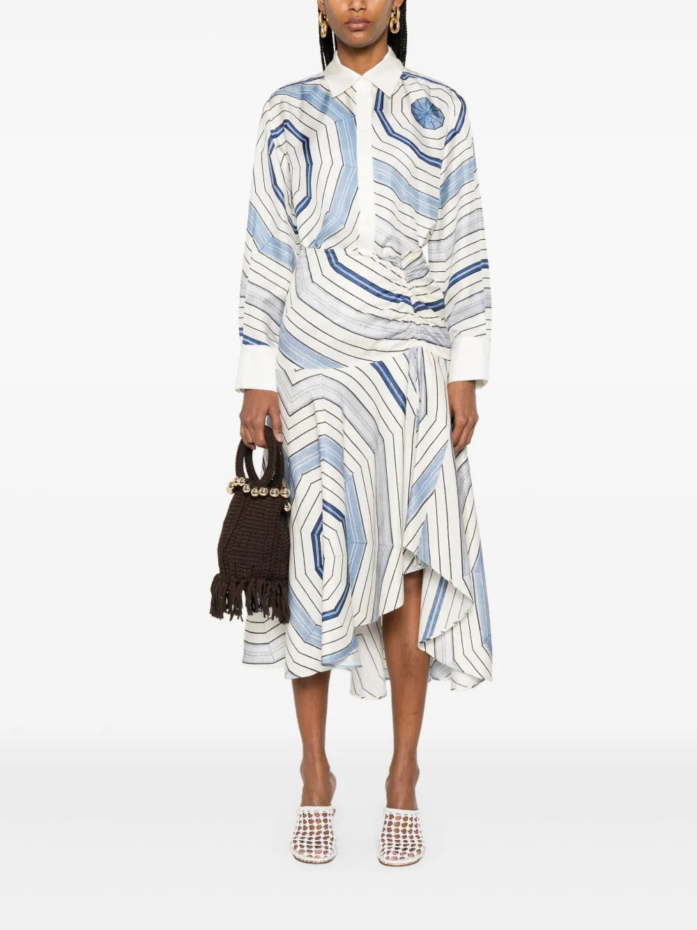 Spider-Web Print Midi Skirt