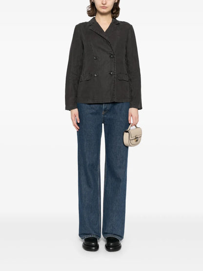 Double-Brested Linen Blazer
