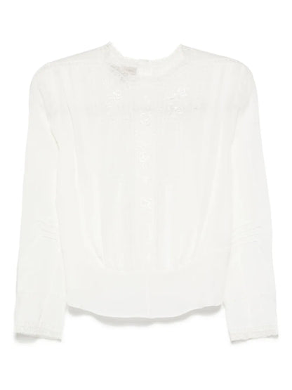 Chiffon-Embroidered Top