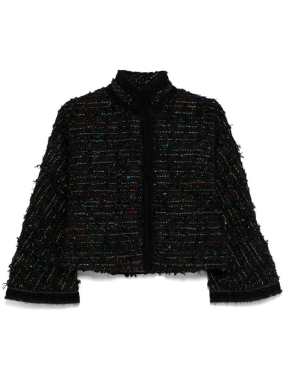 Sense Of Ink Collection Mandarin Collar Tweed Jacket