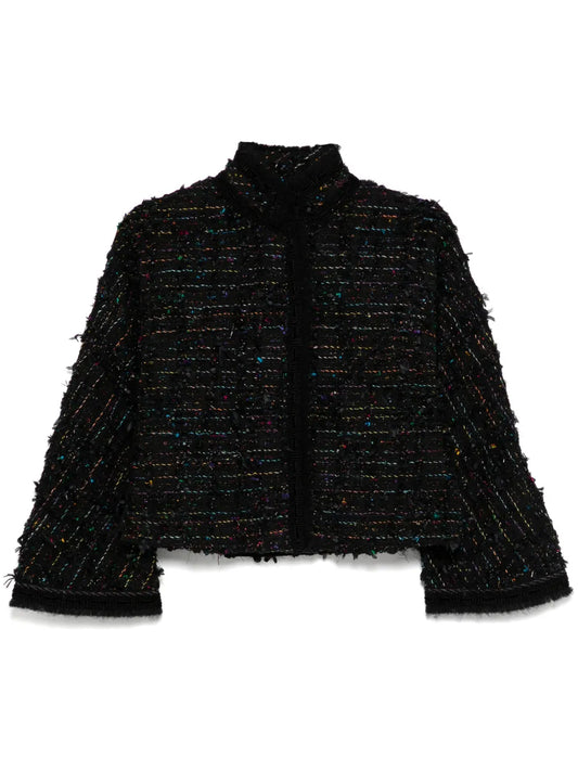 Sense Of Ink Collection Mandarin Collar Tweed Jacket