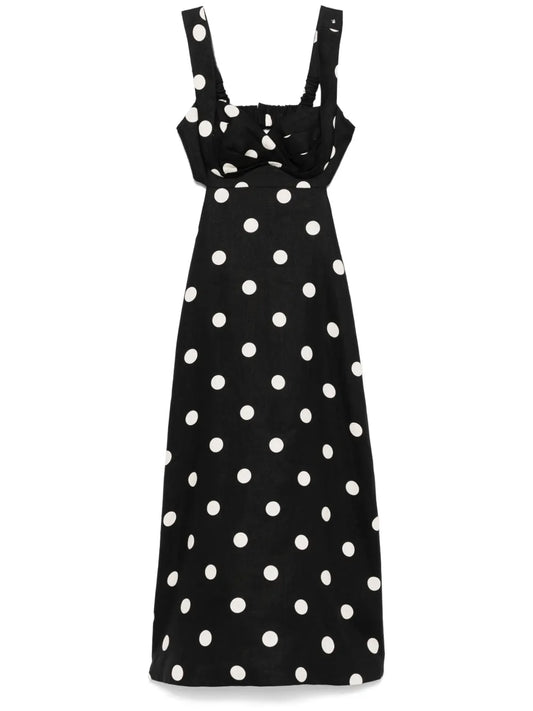 Polka-Dot Midi Dress