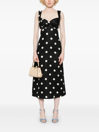 Polka-Dot Midi Dress