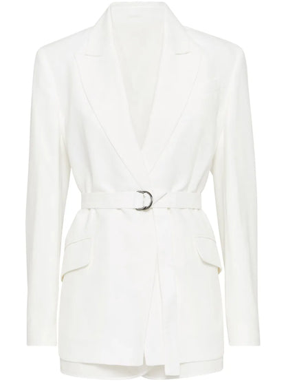Monili-Detail Twill Blazer