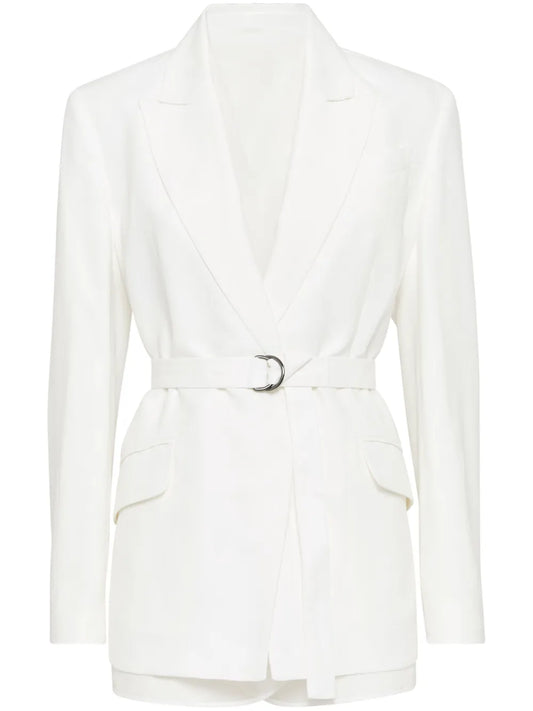 Monili-Detail Twill Blazer