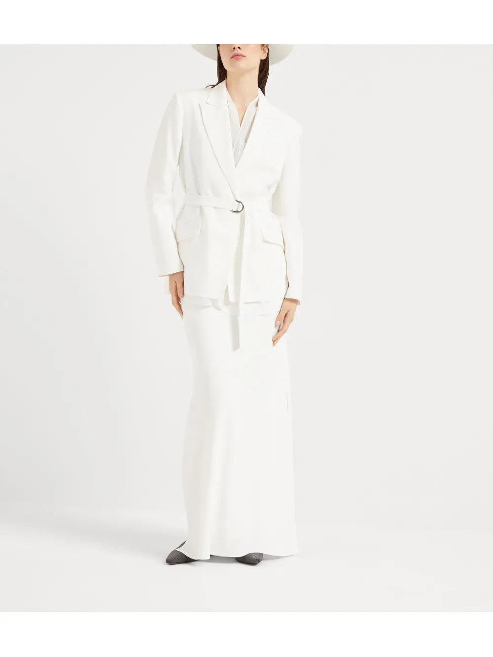 Monili-Detail Twill Blazer