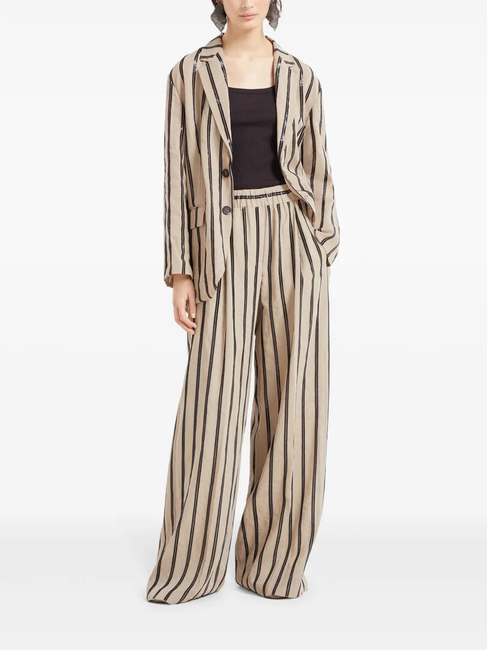 Sequinned Striped Blazer
