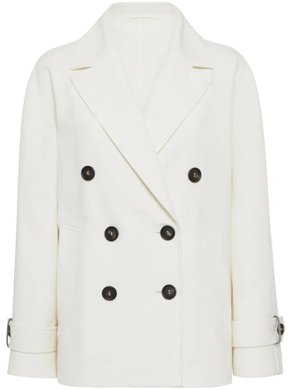 Monili Bead-Embellished Peacoat