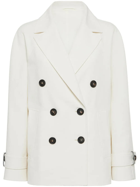 Monili Bead-Embellished Peacoat