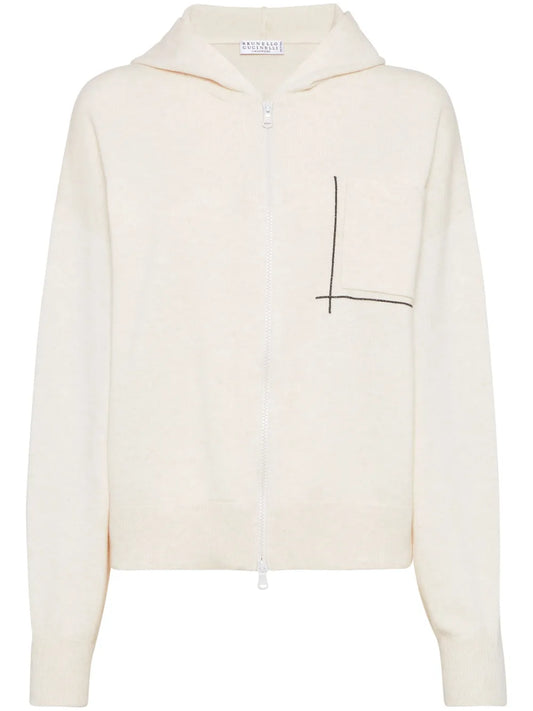 Monili-Detail Hoodie