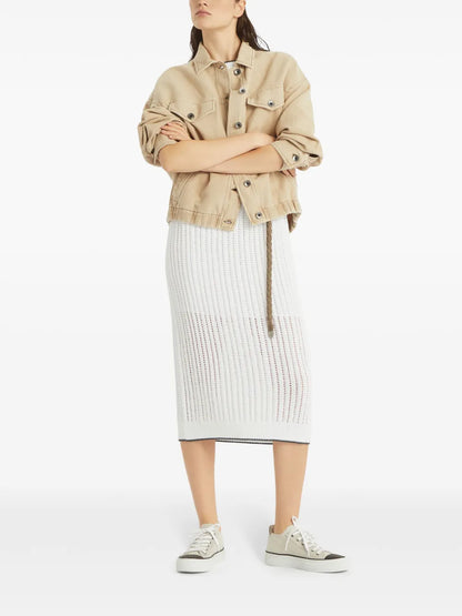 Monili-Embellished Knitted Dress