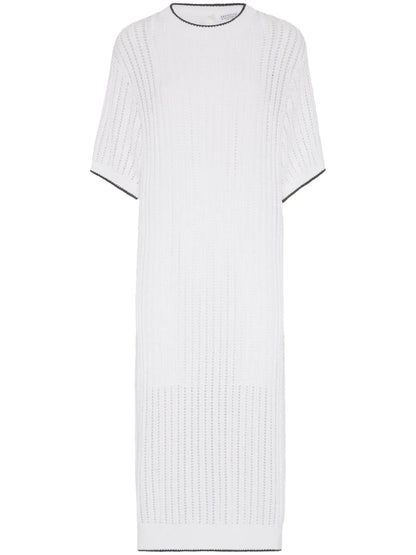 Monili-Embellished Knitted Dress