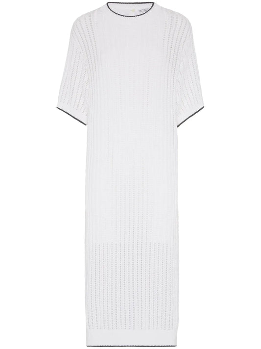 Monili-Embellished Knitted Dress