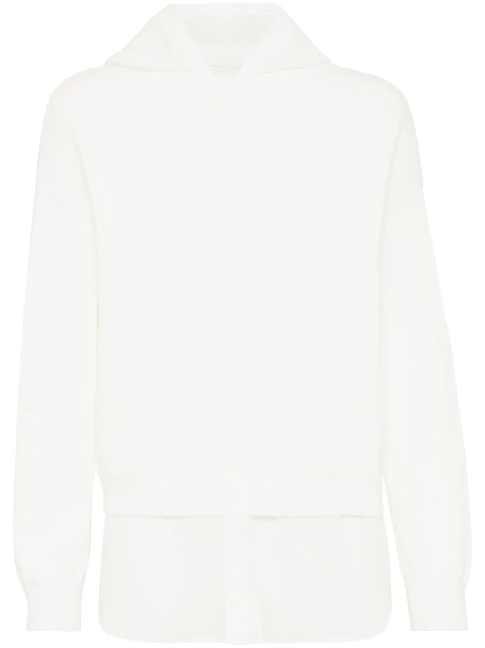 Monili-Detail Layered Hoodie