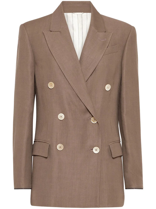 Monili-Detail Twill Blazer