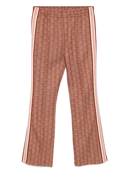 Monogram Print Flared Trousers