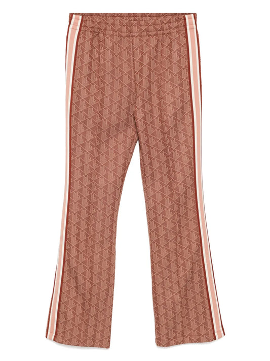Monogram Print Flared Trousers