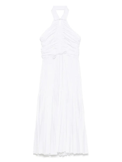 Pleated Sleeveless Polo Dress
