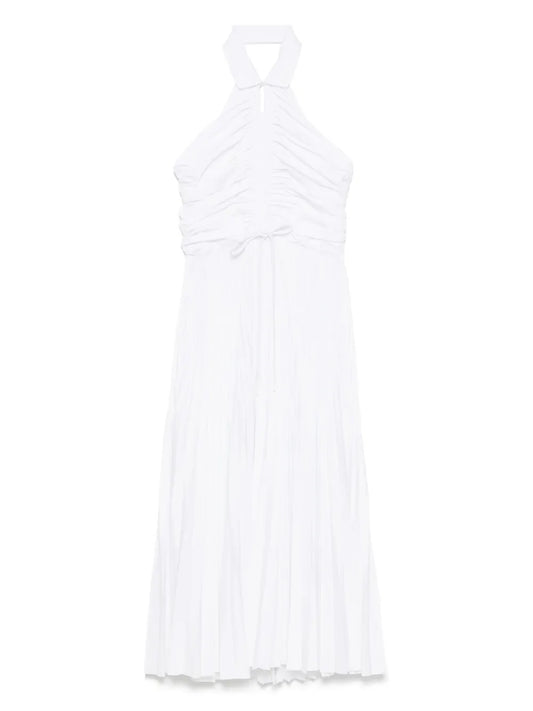 Pleated Sleeveless Polo Dress