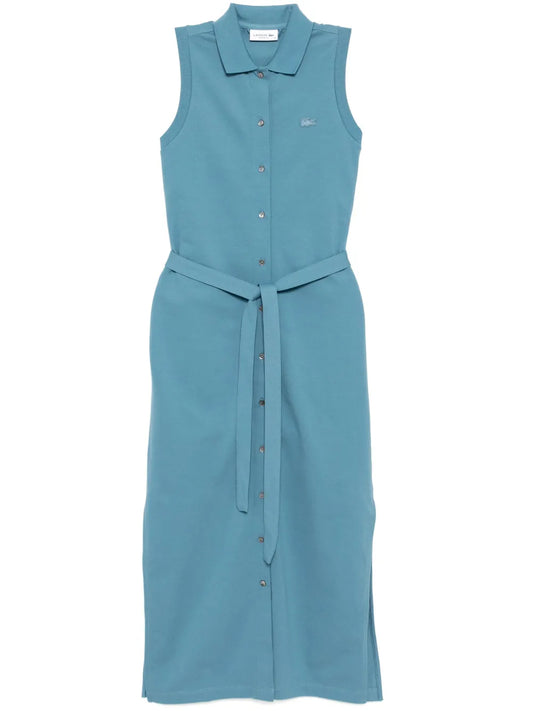 Long Stretch Mini Piqué Polo Dress