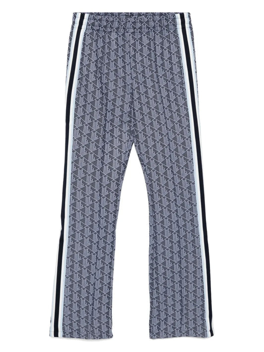 Monogram Print Flared Trousers