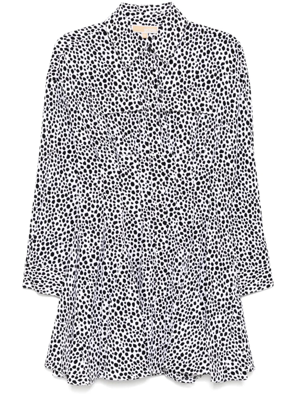 Printed Pleated Shirt Dress