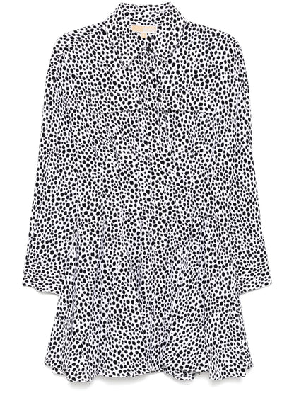Printed Pleated Shirt Dress