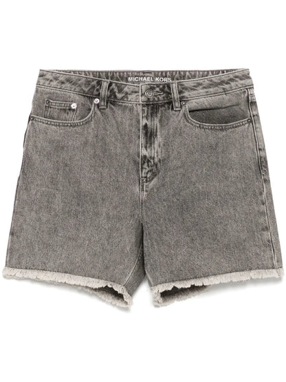 Fringed Denim Shorts