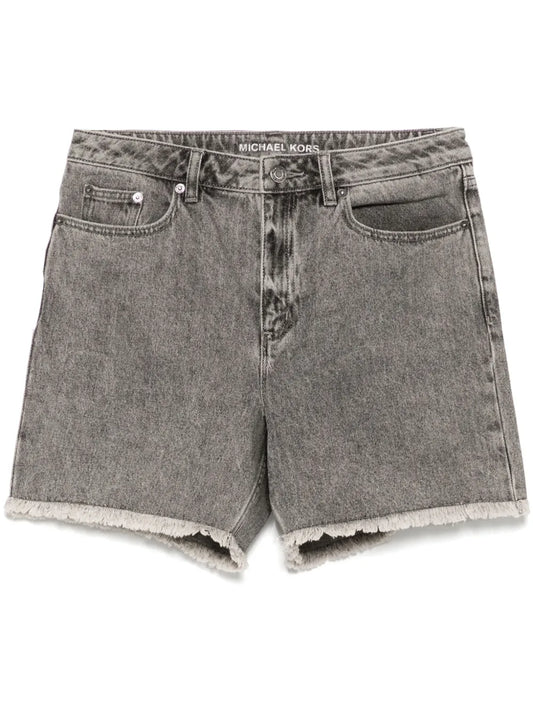 Fringed Denim Shorts