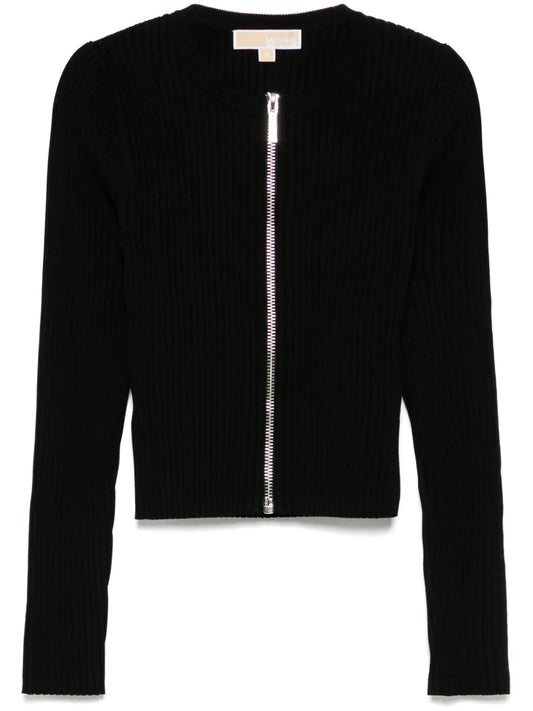 Ribbed Zip Cardigan