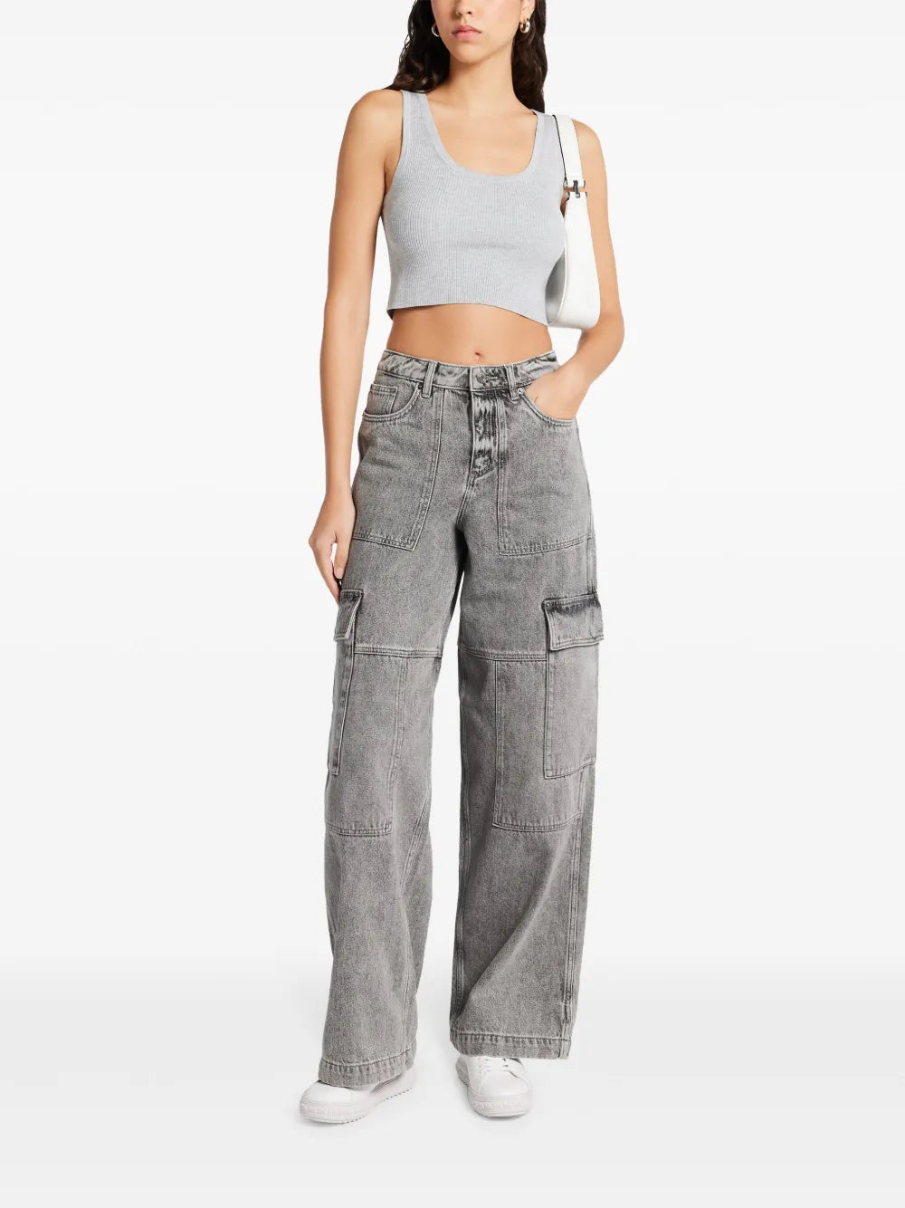 Wide-Leg Cargo Jeans