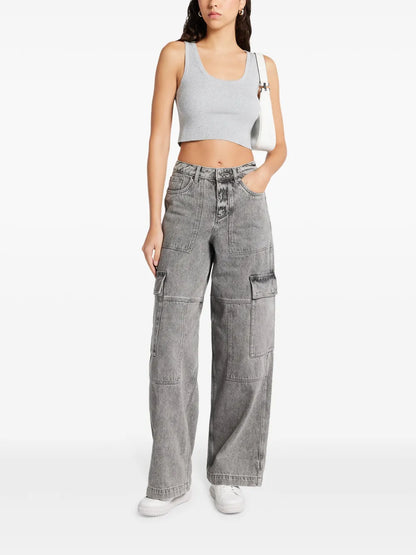Wide-Leg Cargo Jeans