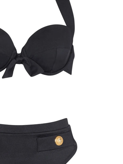 Embossed-Buttons Bikini