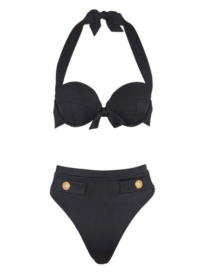 Embossed-Buttons Bikini