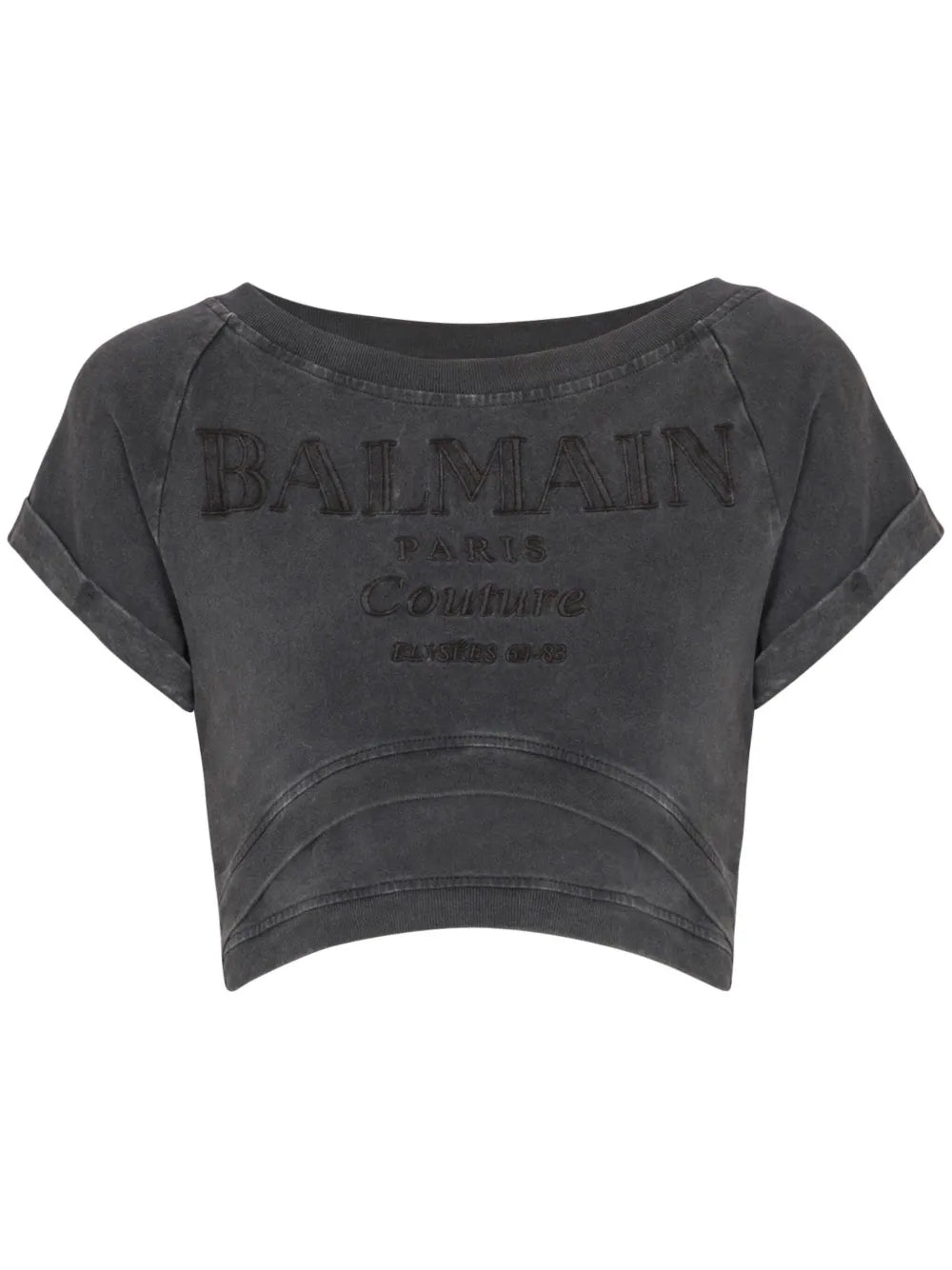 Couture-Embroidered Cropped T-Shirt