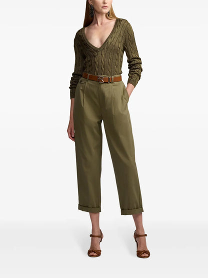 Pleated Wide-Leg Trousers