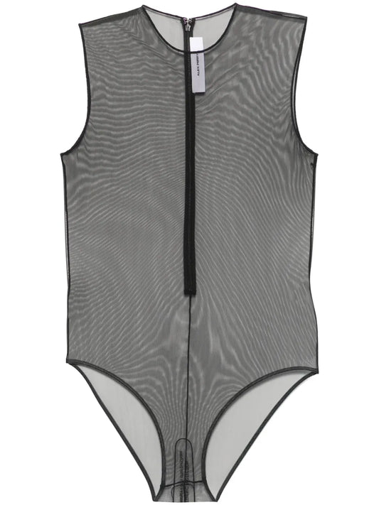Crew-Neck Mesh Bodysuit