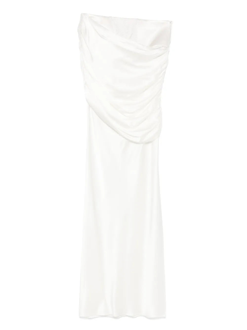 Draped Silk Maxi Skirt