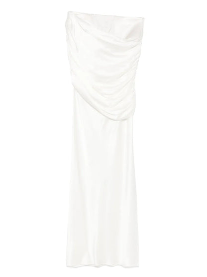 Draped Silk Maxi Skirt