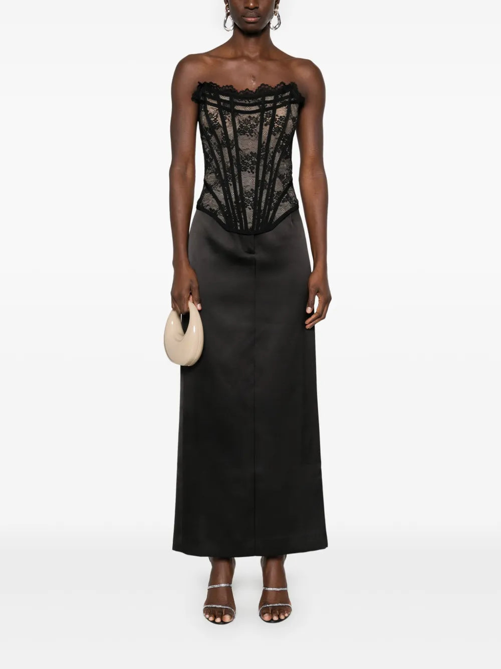 Lace-Appliqué Corset Top