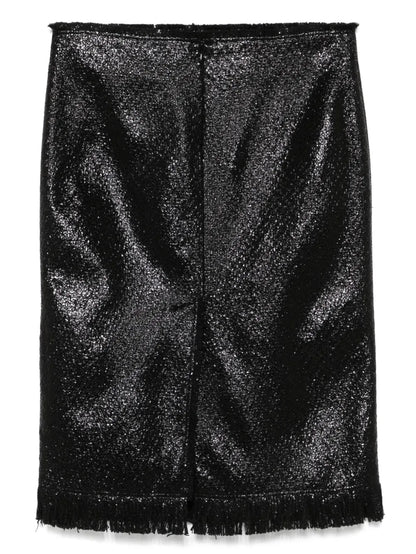 Button-Flower Detailed Mini Skirt