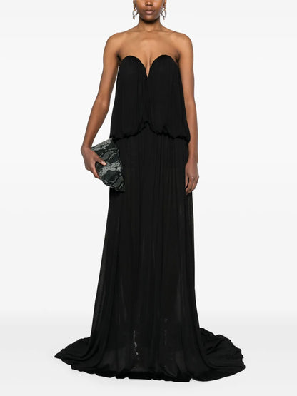 Drape-Detail Maxi Dress