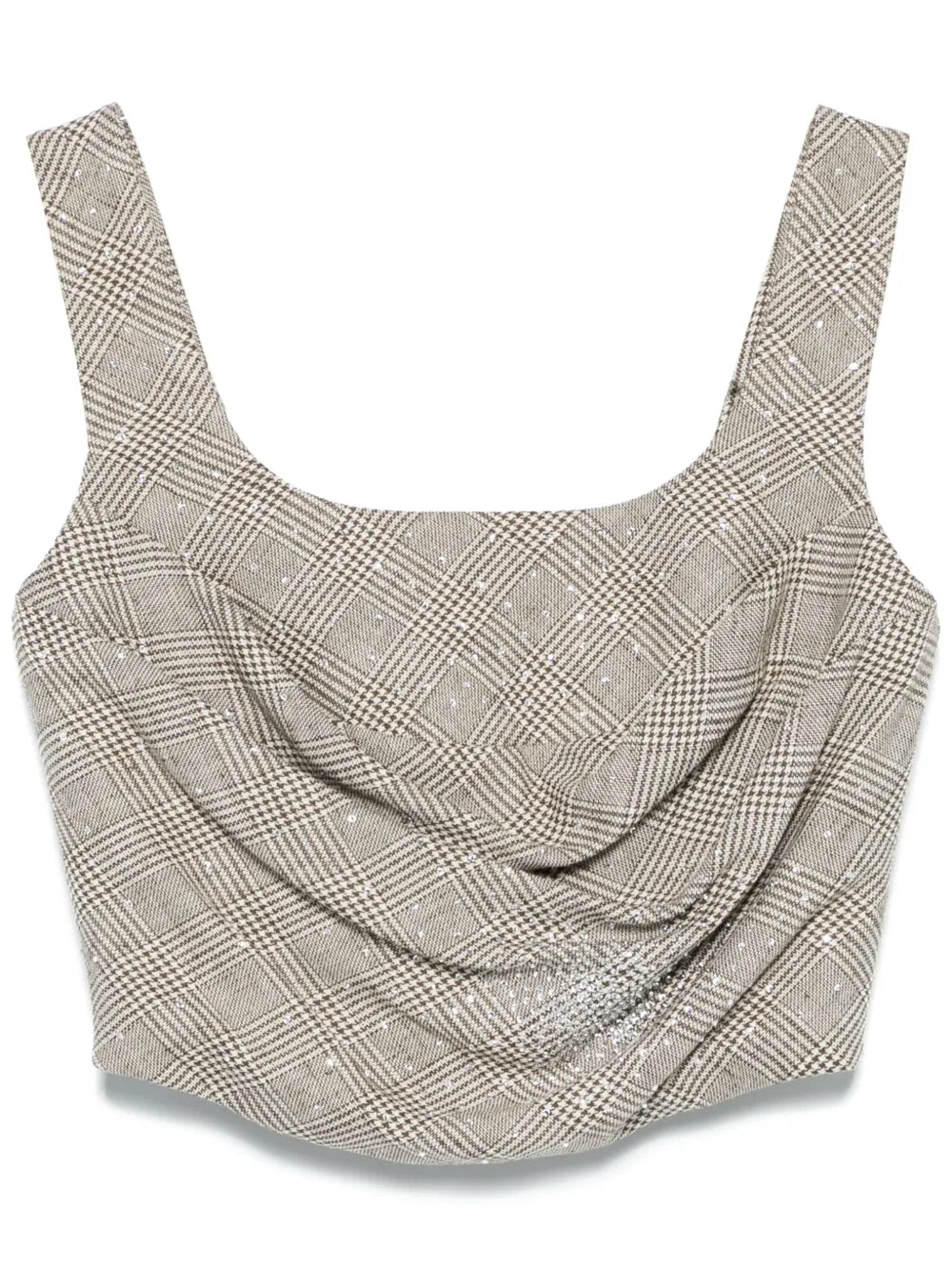 Check-Pattern Corset Top