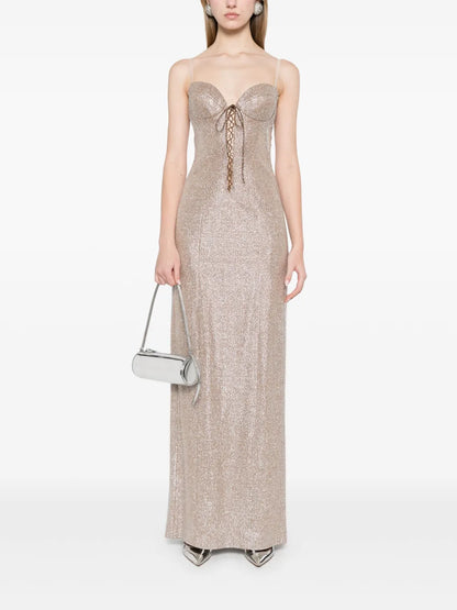 Rhinestone-Embellished Gown