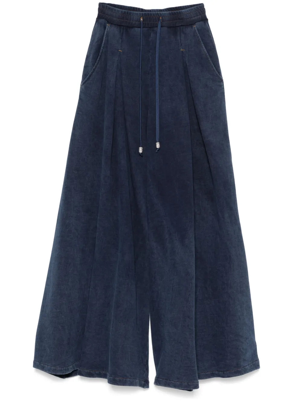 Washed-Effect Cotton Trousers
