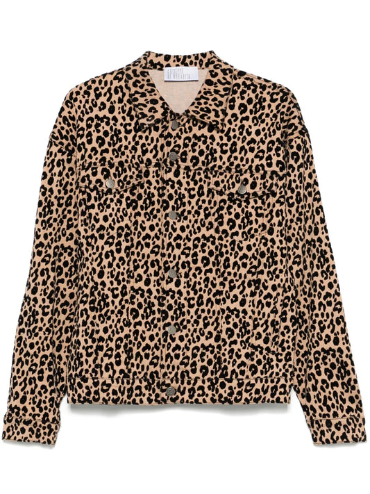 Leopard-Print Denim Jacket